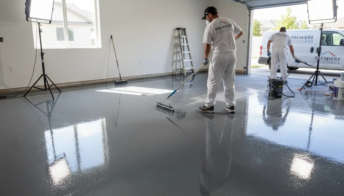 Professional epoxy floor coating in Hoboken NJ garage by local house painting experts