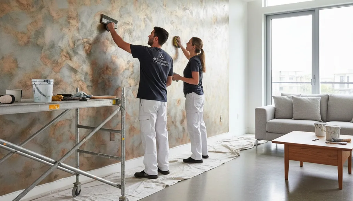 Professional faux painting and decorative wall finishes in Hoboken, NJ brownstone interior