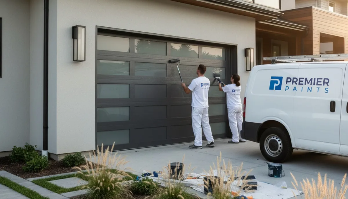 Professional garage door painting in Hoboken NJ enhancing curb appeal with durable exterior finishes