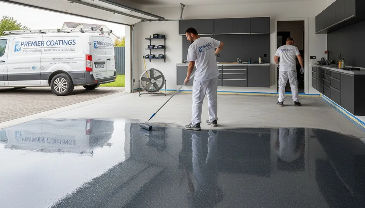 Professional epoxy garage floor coating in Hoboken, NJ by expert house painters