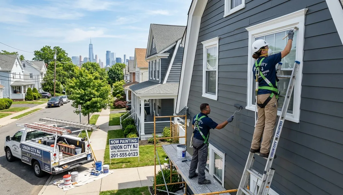 Professional house painters in Hoboken NJ enhancing home exteriors with fresh paint finish