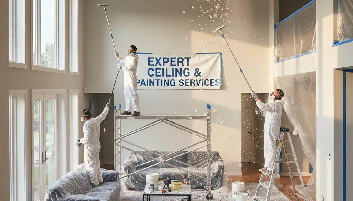 Popcorn ceiling removal and refinishing by professional painters in Hoboken, NJ home interior